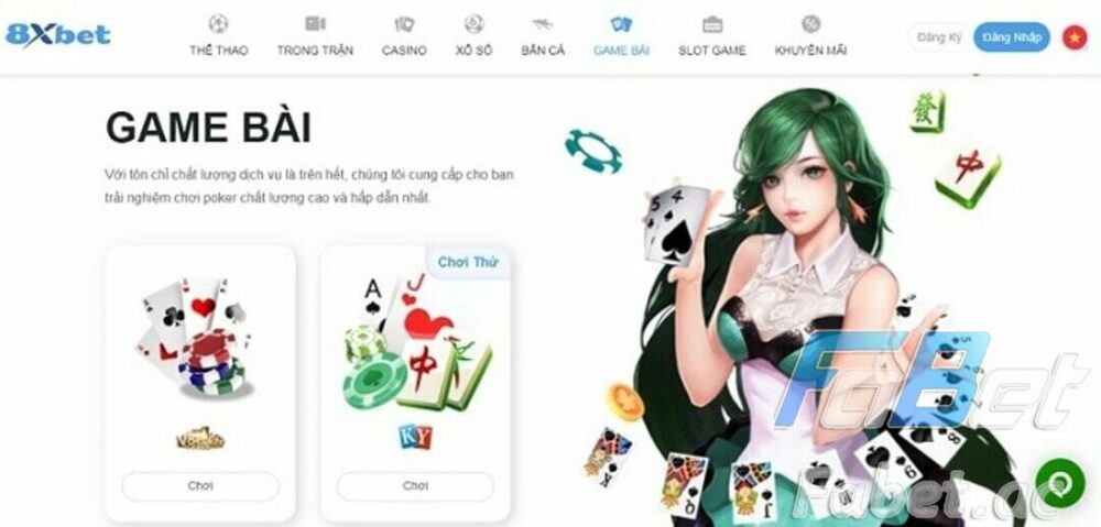 8Xbet - Nhà cái top đầu cùng game bài Fabet