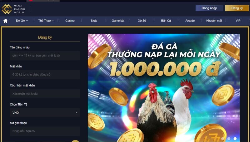 Chi tiết các bước đăng ký tài khoản đá gà trực tiếp casinomcw